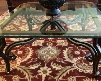 Iron Coffee Table w Glass Top