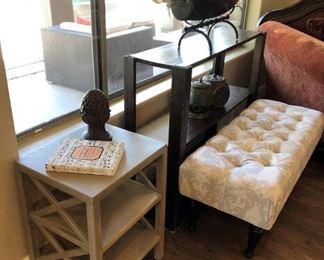 Arm Chair, Side Table, Ottoman, Shelving Unit, Art, Floral