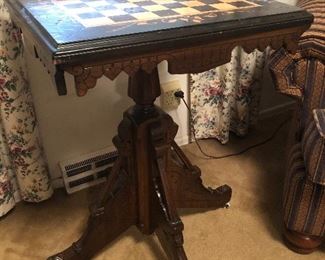 Antique Checker Table