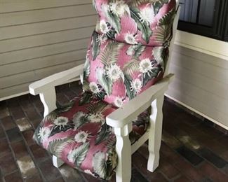 white porch chair with cushion -- we have 2