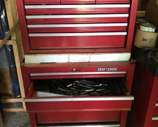 stacked Craftsman toolboxes (sold w/o tools)
