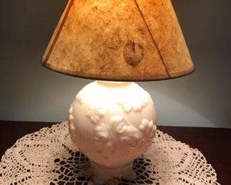 vintage milk glass lamp