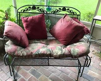metal patio set glider -- part of the patio set (glider, oval table, 4 chairs, 2 side tables, 2 arm chairs)--pieces will be priced as follows:  glider, side tables, table w/6 chairs, each armchair