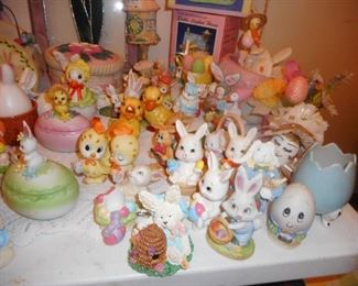 Enesco Bunnies, Lefton 2 Piece Eggs