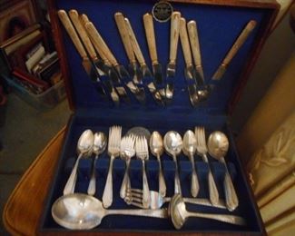 Vintage H& T MFG Co, Silverplate 57 Pieces Plus Service, Chest