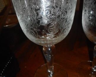 Etched Stemware Water, Wine