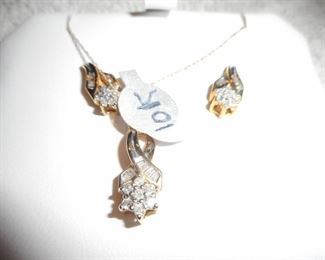 10K Necklace. Earrings Set