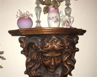 Beautiful Carved Figural Wall Shelf