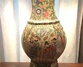 Chinese Vase Lamps, one of pair