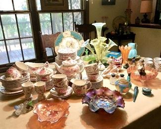 Johnson Brothers Rose Chintz China, Carnival Glass