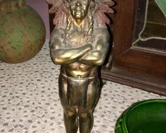 Paul Hertzel Bronze Native American Statue