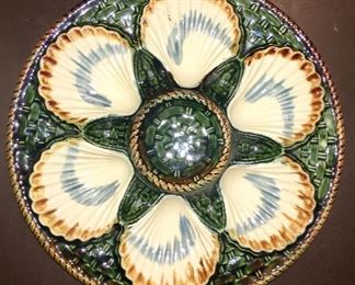 Majolica Oyster Plate