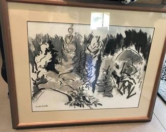 Charcoal by Ainslie Burke and Custom Framed Piece