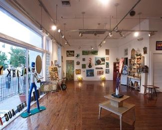 Front room showing variety of art