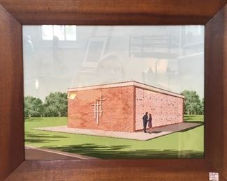 Artist rendering of cemetery, unknown artist