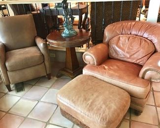 Leather chair/ottoman (on right) by Whittemore-Sherrill