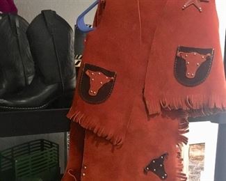   Child-size suede vest & chaps