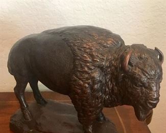  Metal buffalo sculpture 