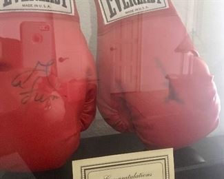  Authenticated George Foreman & Muhammad Ali autographed boxing gloves