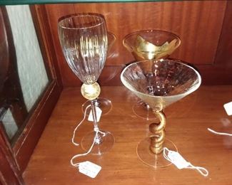 Union Street Manhattan Gold Martini Glass and Goblet