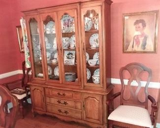 French Provencial China Cabinet