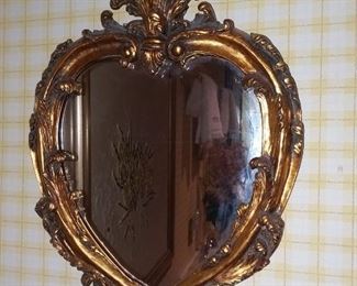 Gold Guilded Heart Form Mirror
