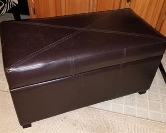Faux leather ottoman, trunk with storage $35