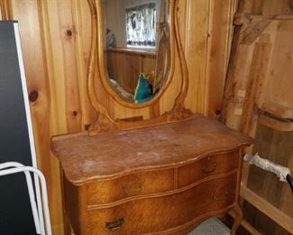 Antique dresser with mirror $100