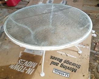 Small glass patio coffee table