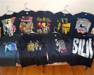 Concert and sport t-shirts. Michael Jordan and such