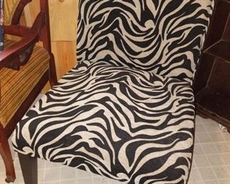 Zebra pattern slipper chair $35