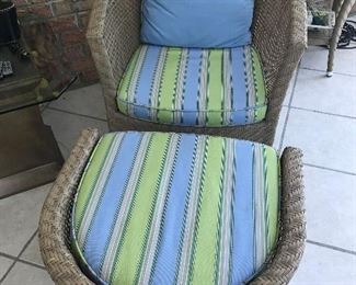 Wicker Chair / Ottoman (with cushions) $ 74.00