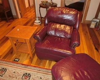 Leather Barca Lounger w/ Ottoman
