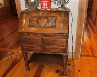 Antique Solid Oak Twist leg Secretary