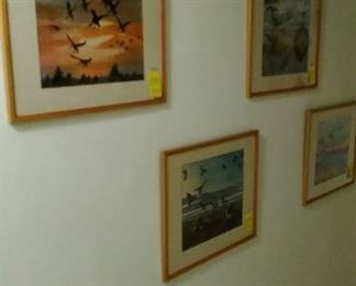 Set of framed duck prints