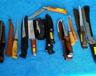 Filet knives including a CutCo knife.