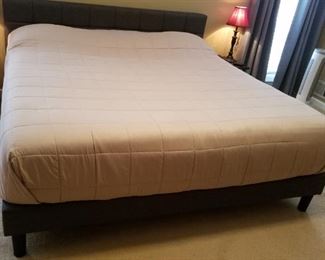 King size bed with nearly  new mattress