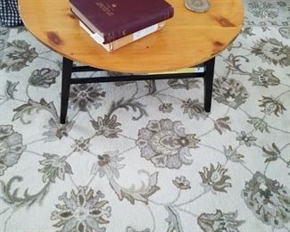 Rug and vintage coffee table