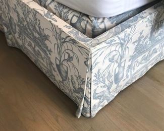 Detail of Pair of CUSTOM Upholsterd Beds in Full Size