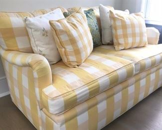 Custome Loveseat in Canary Yellows