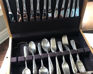 Towle “Silver Spray” sterling silver flatware set - available for purchase now! Text bid to 708-890-4890  Winning bid will be notified, payment must be made immediately and set can be picked up on Wednesday! 13 knives, 15 teaspoons, 12 tablespoons, 13 dinner forks, 12 salad forks, 1 serving spoon, 1 serving fork, 1 butter knife and 1 cake server - 69 total pieces