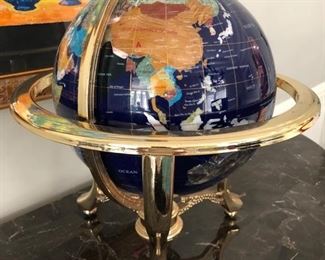 Inlaid table top globe
