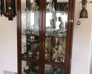 Glass front display cabinet & collectibles 