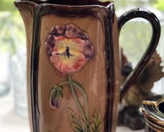 Antique French Majolica pitcher 