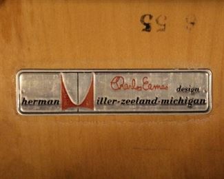 Pair Eames DCM Chairs by Herman Miller (foil labels)