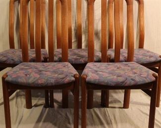 Set 6 Schou Anderson Danish teak dining chairs