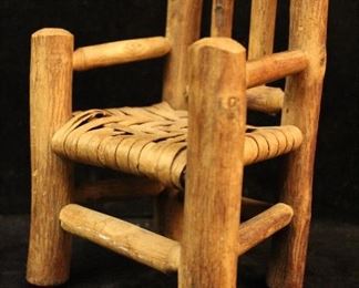 Vintage Old Hickory Chair Company salesman sample/ miniature chair