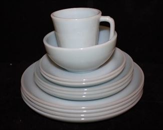 Vintage Fire King turquoise Delphite dinnerware