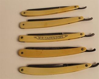 Collection of antique straight razors