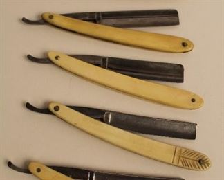 Collection of antique straight razors